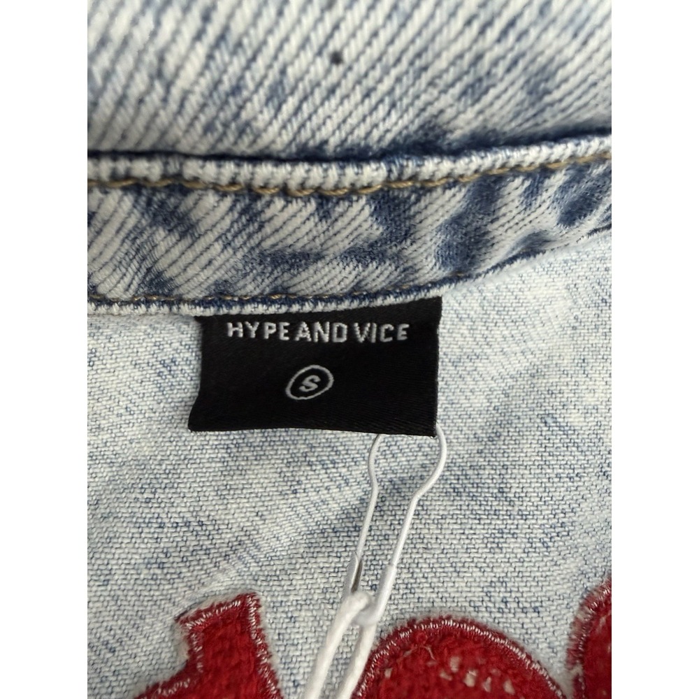 Georgia Bulldogs Women's Small Light Denim Cropped Jean Jacket - New - Picture 6 of 10
